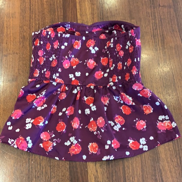 Strapless top - pretty and soft with flowers - Picture 4 of 5